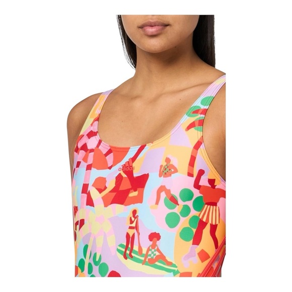 Adidas x  Farm Rio One Piece Swimsuit - Pearl Citrine NWT - Picture 3 of 8